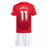 Dres Manchester United Joshua Zirkzee #11 Domáci pre deti 2024-25 Krátky Rukáv (+ trenírky)